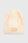 Шапка Guess колір бежевий з тонкого трикотажу (3519816) Шапка Guess колір бежевий з тонкого трикотажу (3519816)