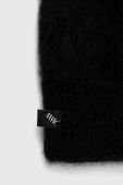Вовняна шапка MMC STUDIO колір чорний з товстого трикотажу вовна Вовняна шапка MMC STUDIO колір чорний з товстого трикотажу вовна
