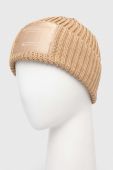 Вовняна шапка Patrizia Pepe колір бежевий з товстого трикотажу вовна Вовняна шапка Patrizia Pepe колір бежевий з товстого трикотажу вовна