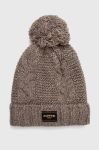 Шапка з домішкою вовни Superdry колір бежевий з товстого трикотажу (3678580) Шапка з домішкою вовни Superdry колір бежевий з товстого трикотажу (3678580)
