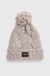 Шапка з домішкою вовни Superdry колір бежевий з товстого трикотажу (3678581) Шапка з домішкою вовни Superdry колір бежевий з товстого трикотажу (3678581)