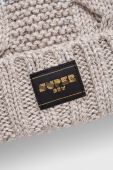 Шапка з домішкою вовни Superdry колір бежевий з товстого трикотажу (3678581)