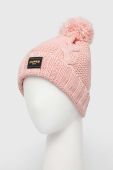 Шапка з домішкою вовни Superdry колір рожевий з товстого трикотажу (3678582)