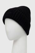 Шапка з домішкою вовни Superdry колір чорний з товстого трикотажу