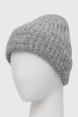 Шапка з вовною Superdry колір сірий з товстого трикотажу Шапка з вовною Superdry колір сірий з товстого трикотажу