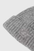 Шапка з вовною Superdry колір сірий з товстого трикотажу Шапка з вовною Superdry колір сірий з товстого трикотажу