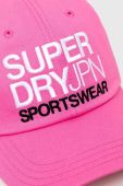Бавовняна бейсболка Superdry колір рожевий з аплікацією (3601804)