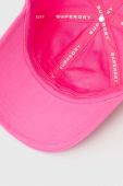 Бавовняна бейсболка Superdry колір рожевий з аплікацією (3601804)