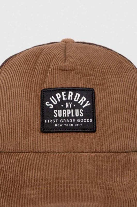 Кепка Superdry колір коричневий з аплікацією фото 2