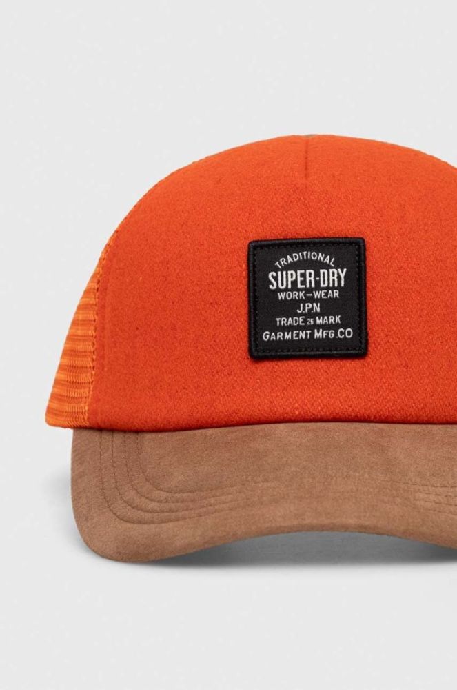 Кепка Superdry колір помаранчевий з аплікацією (3485670) фото 2
