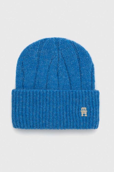 Шапка з домішкою вовни Tommy Hilfiger колір блакитний (3519823) Шапка з домішкою вовни Tommy Hilfiger колір блакитний (3519823)