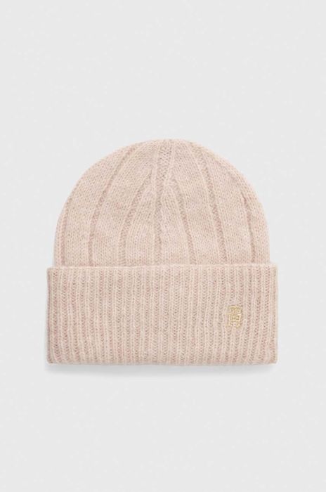 Шапка з домішкою вовни Tommy Hilfiger колір бежевий (3519827) Шапка з домішкою вовни Tommy Hilfiger колір бежевий (3519827)