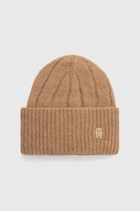 Шапка з домішкою вовни Tommy Hilfiger колір коричневий (3519825) Шапка з домішкою вовни Tommy Hilfiger колір коричневий (3519825)