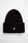 Шапка з домішкою вовни Tommy Hilfiger колір чорний (3519824) Шапка з домішкою вовни Tommy Hilfiger колір чорний (3519824)