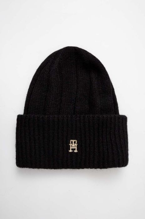 Шапка з домішкою вовни Tommy Hilfiger колір чорний (3519824)