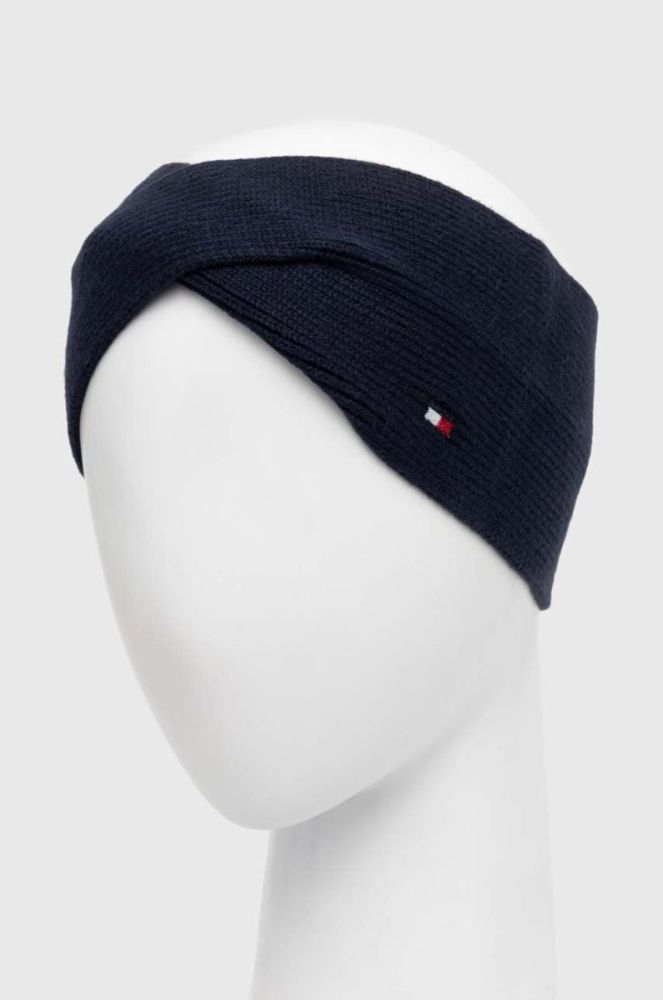 Пов'язка з домішкою кашеміру Tommy Hilfiger колір синій фото 3
