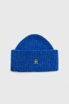 Шапка з домішкою вовни Tommy Hilfiger колір блакитний (3605456) Шапка з домішкою вовни Tommy Hilfiger колір блакитний (3605456)