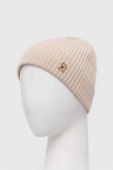 Кашемірова шапка Tommy Hilfiger колір бежевий з тонкого трикотажу вовна
