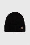 Кашемірова шапка Tommy Hilfiger колір чорний з тонкого трикотажу вовна (3605459) Кашемірова шапка Tommy Hilfiger колір чорний з тонкого трикотажу вовна (3605459)