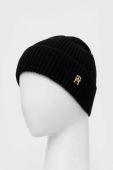 Кашемірова шапка Tommy Hilfiger колір чорний з тонкого трикотажу вовна (3605459)