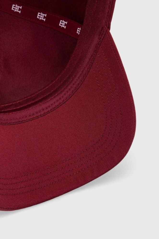 Кепка Tommy Hilfiger колір бордовий однотонна фото 4