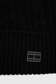 Шапка з домішкою вовни Tommy Jeans колір чорний