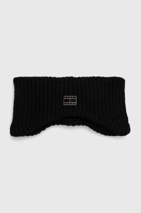 Пов'язка з домішкою вовни Tommy Jeans колір чорний Пов'язка з домішкою вовни Tommy Jeans колір чорний
