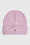 Шапка Tommy Jeans колір рожевий з товстого трикотажу Шапка Tommy Jeans колір рожевий з товстого трикотажу