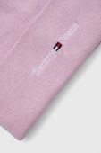 Шапка Tommy Jeans колір рожевий з товстого трикотажу