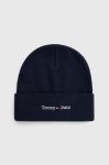 Шапка Tommy Jeans колір синій з товстого трикотажу (3419497) Шапка Tommy Jeans колір синій з товстого трикотажу (3419497)