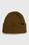 Вовняна шапка Jack Wolfskin колір зелений з тонкого трикотажу Вовняна шапка Jack Wolfskin колір зелений з тонкого трикотажу