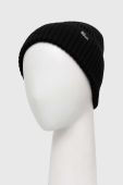 Вовняна шапка Jack Wolfskin колір чорний з тонкого трикотажу