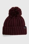 Шапка Jack Wolfskin колір бордовий з товстого трикотажу Шапка Jack Wolfskin колір бордовий з товстого трикотажу