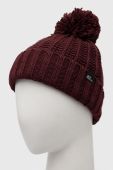 Шапка Jack Wolfskin колір бордовий з товстого трикотажу