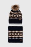 Шапка і шарф Barbour колір синій (3550216) Шапка і шарф Barbour колір синій (3550216)