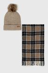 Шапка і шарф Barbour колір бежевий (3550217) Шапка і шарф Barbour колір бежевий (3550217)