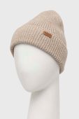 Шапка Barbour колір бежевий з товстого трикотажу Шапка Barbour колір бежевий з товстого трикотажу