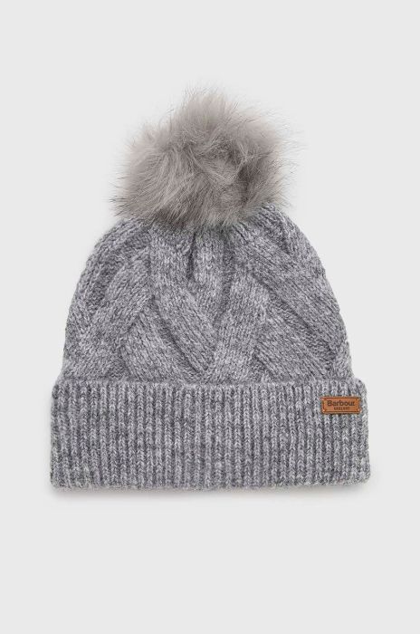 Шапка з домішкою вовни Barbour колір сірий