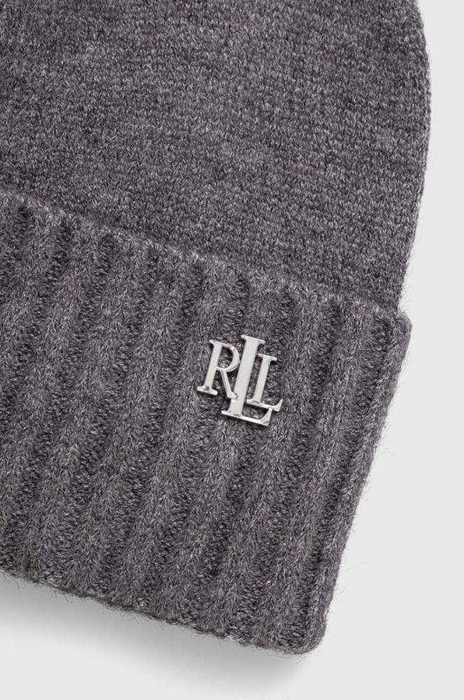 Шапка Lauren Ralph Lauren колір сірий фото 2