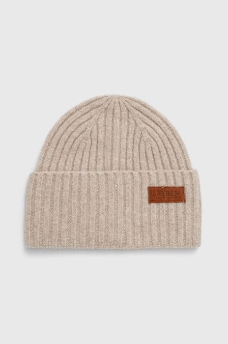 Шапка з домішкою вовни Lauren Ralph Lauren колір сірий