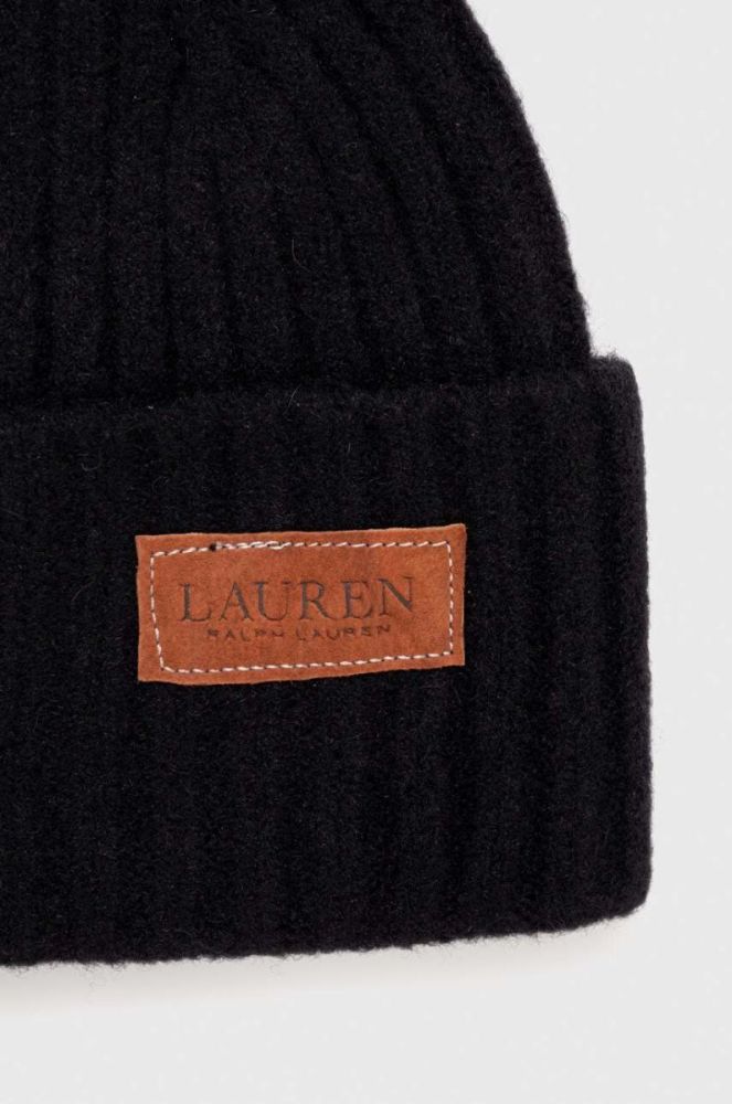 Шапка з домішкою вовни Lauren Ralph Lauren колір чорний фото 3