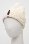 Вовняна шапка Polo Ralph Lauren колір бежевий з товстого трикотажу вовна (3625101)