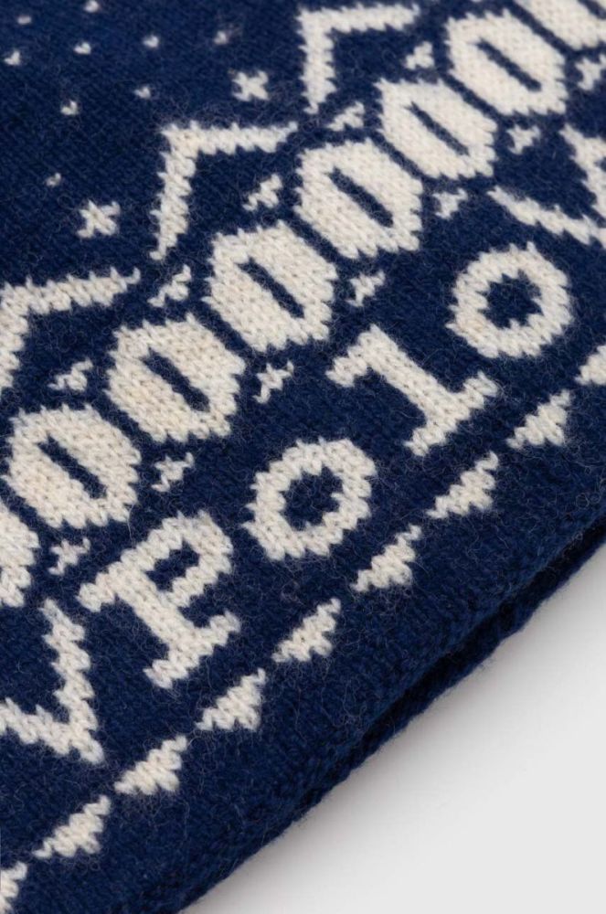 Вовняна шапка Polo Ralph Lauren колір синій з тонкого трикотажу вовна (3629418) фото 2