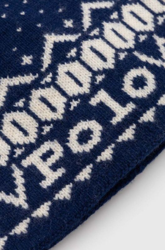 Вовняна шапка Polo Ralph Lauren колір синій з тонкого трикотажу вовна (3629418) фото 2