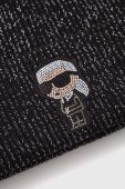 Вовняна шапка Karl Lagerfeld колір чорний вовна