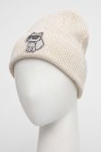 Вовняна шапка Karl Lagerfeld колір бежевий з тонкого трикотажу вовна (3550222)
