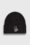 Вовняна шапка Karl Lagerfeld колір чорний з тонкого трикотажу вовна (3550221) Вовняна шапка Karl Lagerfeld колір чорний з тонкого трикотажу вовна (3550221)