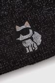 Вовняна шапка Karl Lagerfeld колір чорний з тонкого трикотажу вовна (3550221)