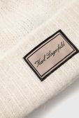 Вовняна шапка Karl Lagerfeld колір бежевий з тонкого трикотажу вовна (3511669)