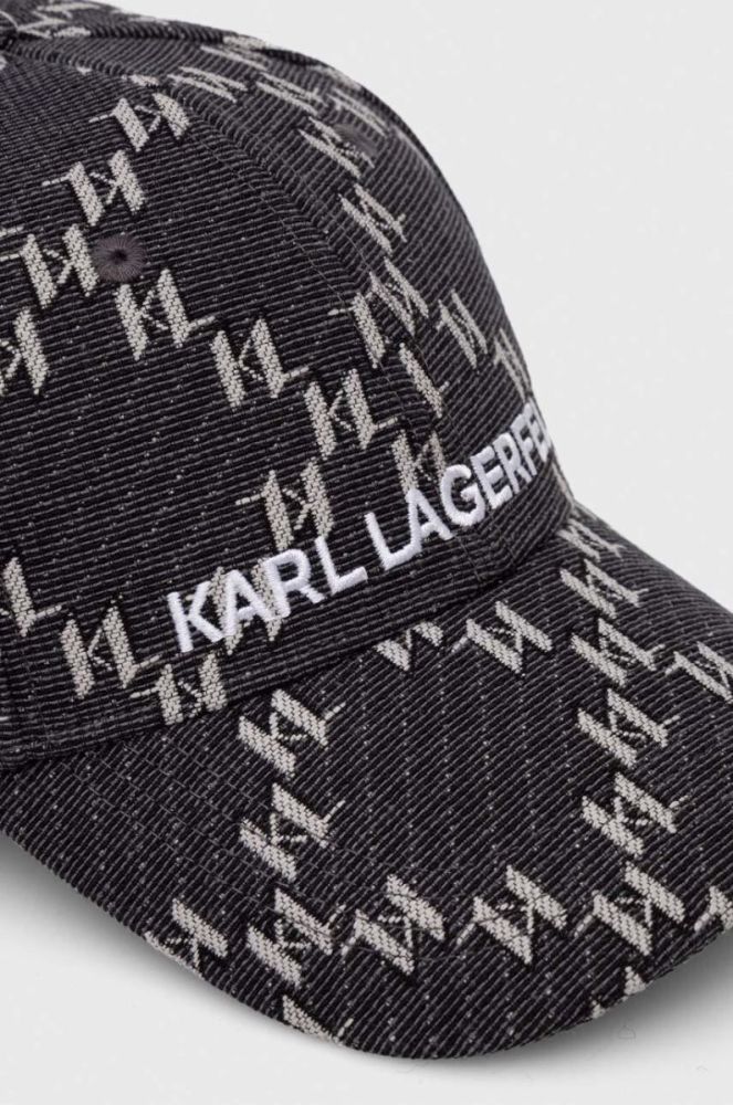 Кепка Karl Lagerfeld колір сірий візерунок фото 2